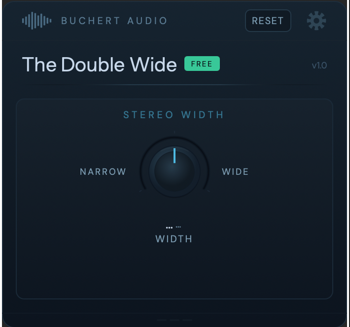 The Double Wide plugin interface — stereo width control